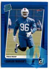 2021 Donruss Blue Press Proof Rated Rookie Carlos Boogie Basham #306 Bills